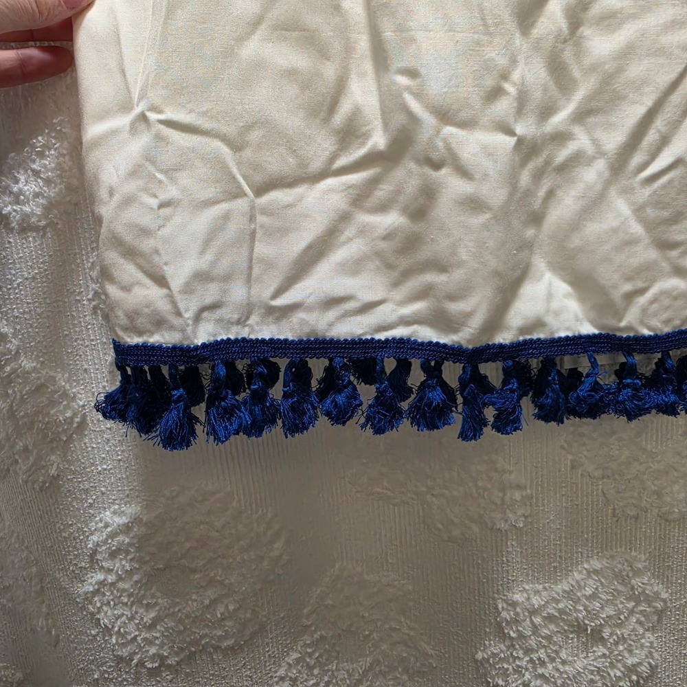 NWT‎ Show Me Your Mumu Nellie Tank Casablanca Blues Embroidery Tassel Crop Top L - Picture 3 of 9
